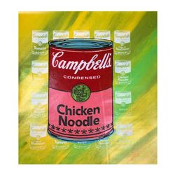 Steve Kaufman (1960-2010), "Campbells Soup Can" Hand Signed HC Edition Hand Pulled silkscreen mixed 