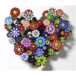 Patricia Govezensky- Original Painting on Cutout Steel "Hommage to Takashi (Mini Series) VII"