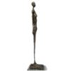 Image 2 : Standing Tall Girl Gia Stick Figurine Bronze Sculpture Marble Base Statue Decor