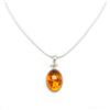 Image 1 : Mounted Baltic Amber 925 Silver Plated Pendant On 925 Silver Plated Snake Link Necklace