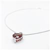 Image 2 : Natural Heart Fire Red Garnet Gemstone Necklace Pendant On 925 Silver Plated Snake Link Chain