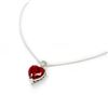 Image 3 : Natural Heart Fire Red Garnet Gemstone Necklace Pendant On 925 Silver Plated Snake Link Chain