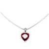 Image 4 : Natural Heart Fire Red Garnet Gemstone Necklace Pendant On 925 Silver Plated Snake Link Chain