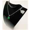 Image 1 : Unique 925 Silver Green Jade Pendant Paired With Sterling Silver 925 Necklace