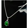 Image 2 : Unique 925 Silver Green Jade Pendant Paired With Sterling Silver 925 Necklace