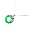 Image 2 : Green Jade Circle of Life Dragon Pendant With 925 Silver Snake Braid Necklace