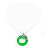 Image 3 : Green Jade Circle of Life Dragon Pendant With 925 Silver Snake Braid Necklace