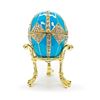 Image 1 : 3.15â€ Crystal Rhombus on Blue Enamel Royal Inspired Russian Egg