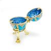 Image 3 : 3.15â€ Crystal Rhombus on Blue Enamel Royal Inspired Russian Egg