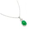 Image 1 : Exquisite Green Jade Pendant On 925 Silver Chain