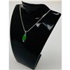 Image 1 : Unique 925 Silver Green Jade Pendant Paired With Sterling Silver 925 Necklace