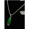 Image 2 : Unique 925 Silver Green Jade Pendant Paired With Sterling Silver 925 Necklace