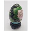 Image 2 : Asian Cloisonne & Enameled Floral Decorated Egg On Stand