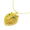 Image 2 : Gold Plated & Bejewelled Lion Head Pendant On 18kt Gold Plated Necklace