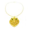 Image 3 : Gold Plated & Bejewelled Lion Head Pendant On 18kt Gold Plated Necklace