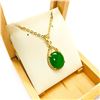 Image 1 : Ladies 1.49ct Oval Cut Canadian Jade in 18K Gold Plated Mount