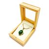Image 2 : Large Ladies 3.12ct Oval Cut Canadian Jade Necklace in 18K Gold Plated Floral Mount