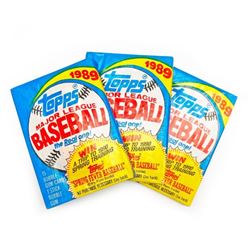 3 Vintage Topps 1989 Unopened Baseball Card Packs