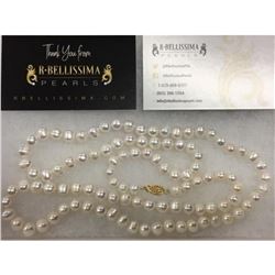 7-8mm Freshwater Pearl Necklace with Gold Clasp