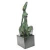Image 2 : Sensual Nude Woman Abstract Art Bronze Marble Base Sculpture Erotic Art Decor