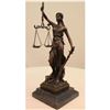 Image 2 : Bronze Marble Statue Lady Justice Scales Goddess Lawyer Sculpture Figurine Deco