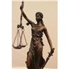 Image 3 : Bronze Marble Statue Lady Justice Scales Goddess Lawyer Sculpture Figurine Deco