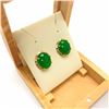Image 3 : Simple Ladies 1.49ct Oval Cut Canadian Jade Earrings in 18K Gold Plated Mount