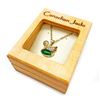 Image 3 : Majestic Ladies .32ct Oval Cut Canadian Jade Necklace in 18K Gold Plated Swan Mount