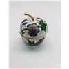 Image 2 : Asian Cloisonne & Enameled Floral Decorated Apple with Lid