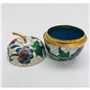 Image 3 : Asian Cloisonne & Enameled Floral Decorated Apple with Lid