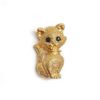 Image 2 : Ladies Gold Tone Cat Brooch With Bejeweled Eyes