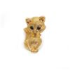 Image 3 : Ladies Gold Tone Cat Brooch With Bejeweled Eyes