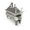 Image 1 : 2 Piece Tibetan Silver Dragon & Foo Dog Incense Burner
