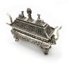 Image 2 : 2 Piece Tibetan Silver Dragon & Foo Dog Incense Burner
