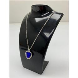 Ladies Midnight Blue Semi-precious Gemstone Heart