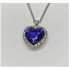 Image 2 : Ladies Midnight Blue Semi-precious Gemstone Heart
