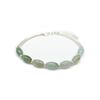 Image 1 : 925 Sterling Silver Natural Oval Green Jade Bangle