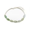 Image 3 : 925 Sterling Silver Natural Oval Green Jade Bangle
