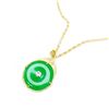 Image 4 : Chinese Green Jade Resting Buddha Paired With An 18 Karat Gold Plated Necklace
