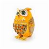 Image 1 : Faberge Owl Bejeweled Crystal Rhinestone Trinket Box Egg
