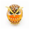 Image 4 : Faberge Owl Bejeweled Crystal Rhinestone Trinket Box Egg
