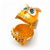 Image 5 : Faberge Owl Bejeweled Crystal Rhinestone Trinket Box Egg