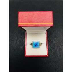 Ladies Hand Crafted Blue Enamel Statement Ring