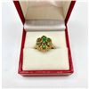 Image 2 : .12ct Round Cut Emerald set in 14K Gold Ring