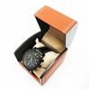 Image 1 : Mens L.A Banus Midnight Black Chrome Finish & Genuine Leather Band Chronograph Watch
