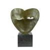 Image 4 : Salvador Dali Tribute Bronze Dual Lovers Face Masks Duo Heart Shape 13" x 9"