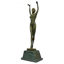 FRENCH STARFISH DANCER BY CHIPARUS BRONZE SCULPTURE HOT CAST MARBLE BASE FIGURE