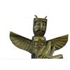 Image 2 : Sign Original Fisher Indian Warrior With Totem Pole Bird Bronze Statue Sculpture
