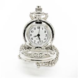 Elegant Silver Tone Watch Pendant Necklace