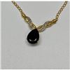 Image 2 : Ladies 6.05ct Tear Drop Cut Black Sapphire 18K Gold Plated Necklace